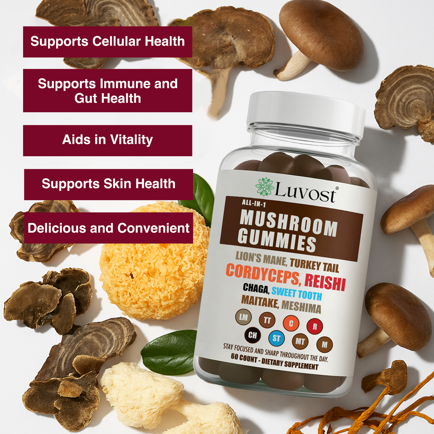 Luvost ShroomZoom All-In-One Mushroom Gummies