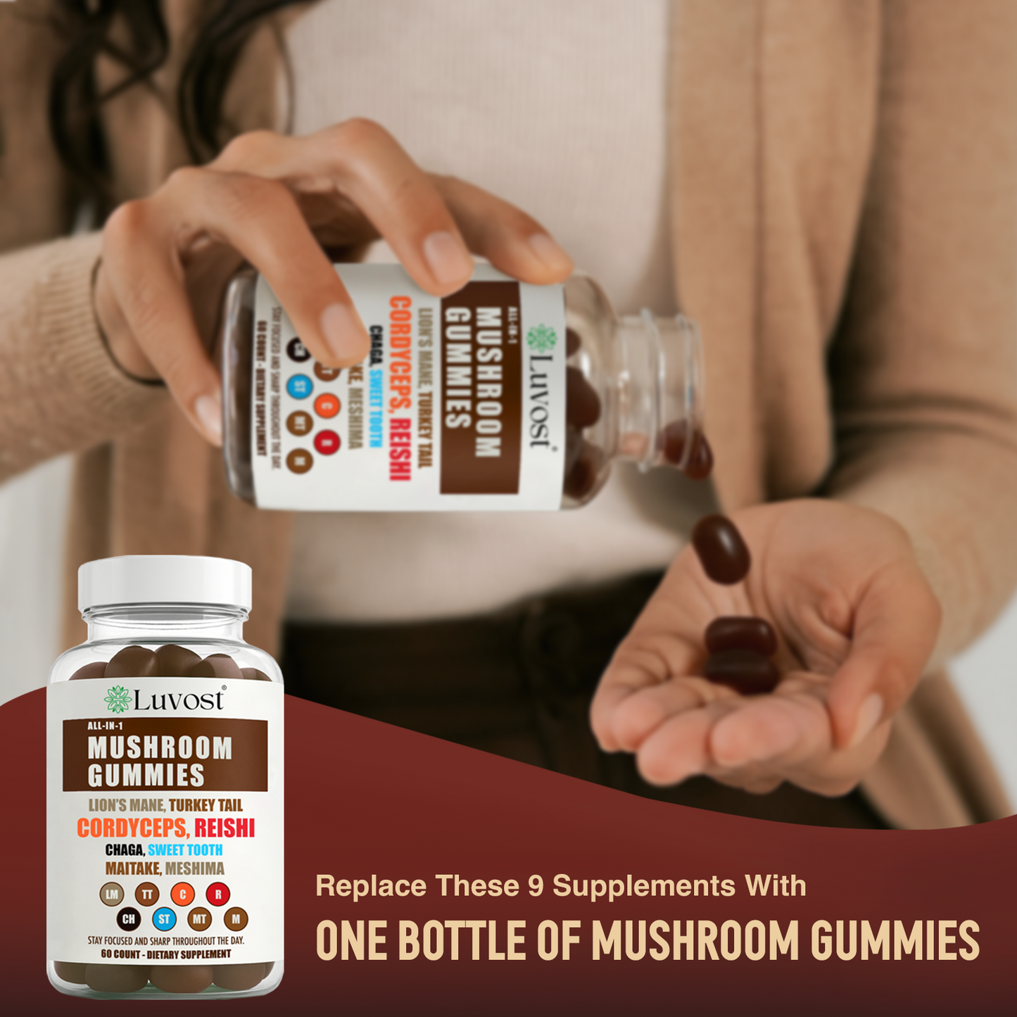Luvost ShroomZoom All-In-One Mushroom Gummies