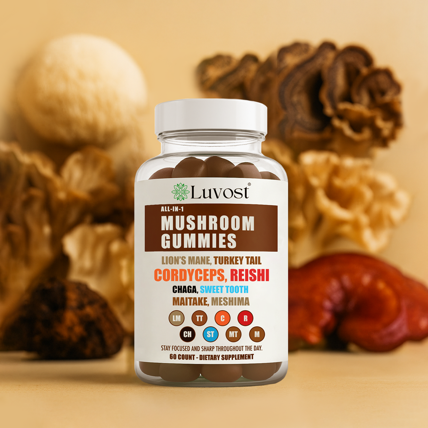 Luvost ShroomZoom All-In-One Mushroom Gummies