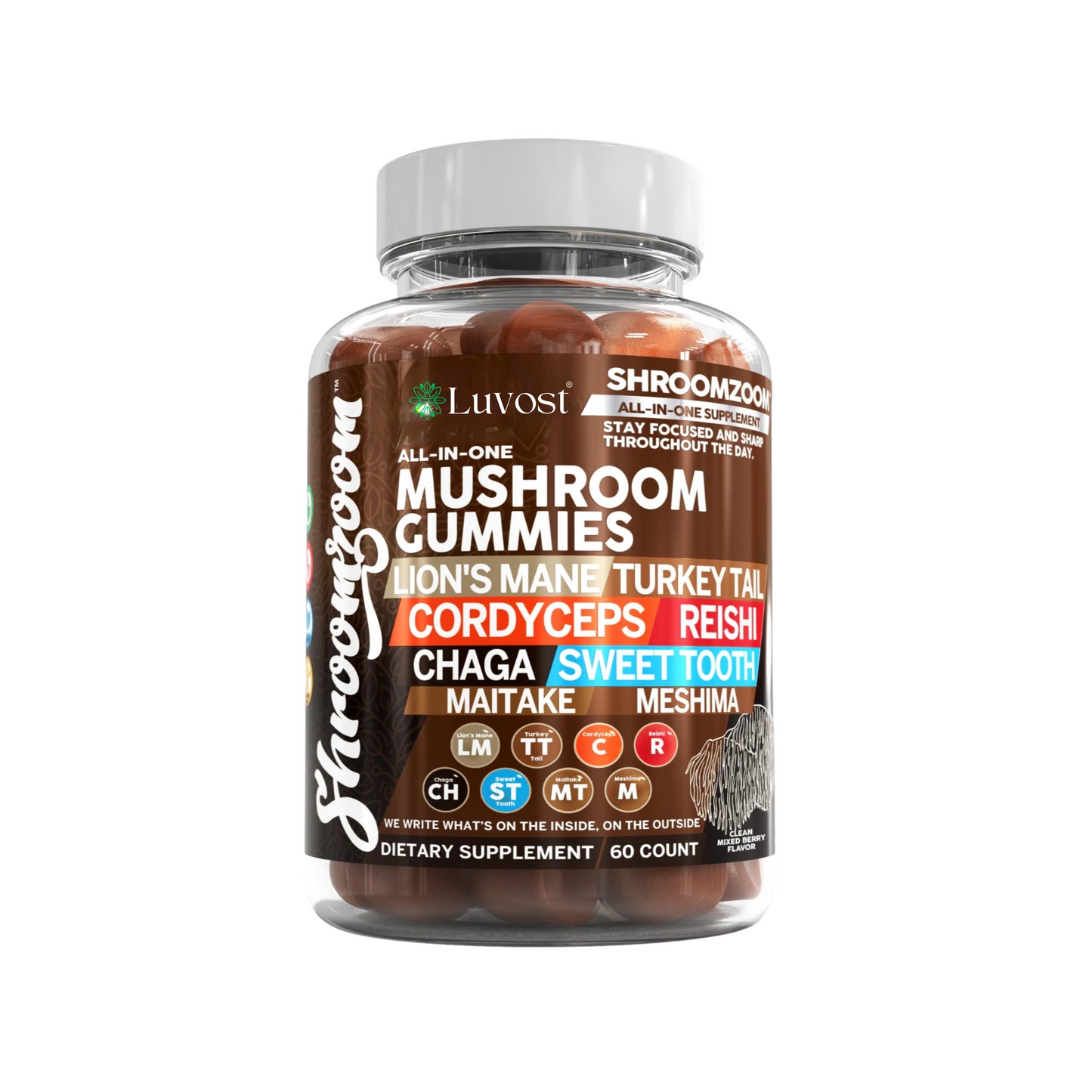Luvost ShroomZoom All-In-One Mushroom Gummies