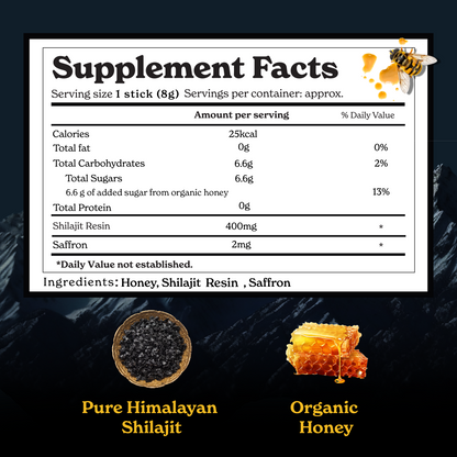 DRIXORA™ GOLD+ Shilajit Honey Sticks